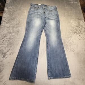 Gap Jeans Womens 27 Blue Flared Long & Lean Medium Wash Stretch